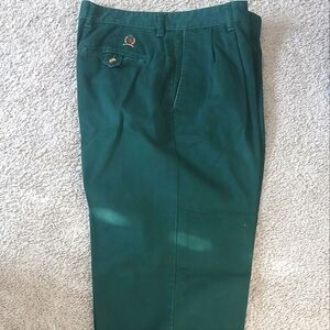 TOMMY HILFIGER MEN'S PLEATED KHAKI/CHINO| Size 34 | hunter green